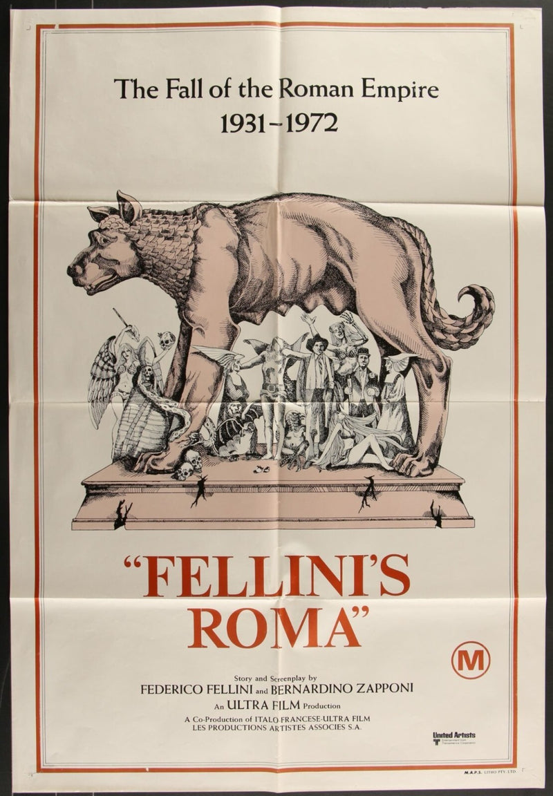 Roma (1972) Original Movie Poster Folded 27x41