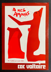 A Mes Amours (1984) CAC Voltaire French Poster Folded 15.75x22.75
