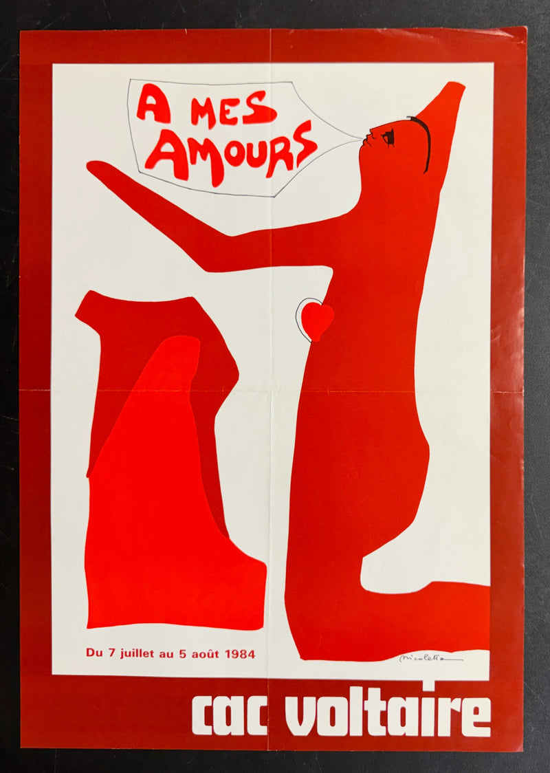 A Mes Amours (1984) CAC Voltaire French Poster Folded 15.75x22.75