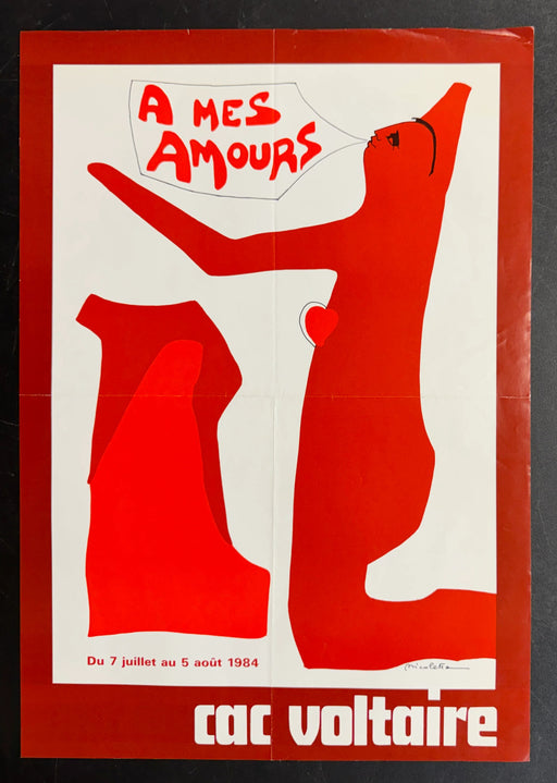 A Mes Amours (1984) CAC Voltaire French Poster Folded 15.75x22.75