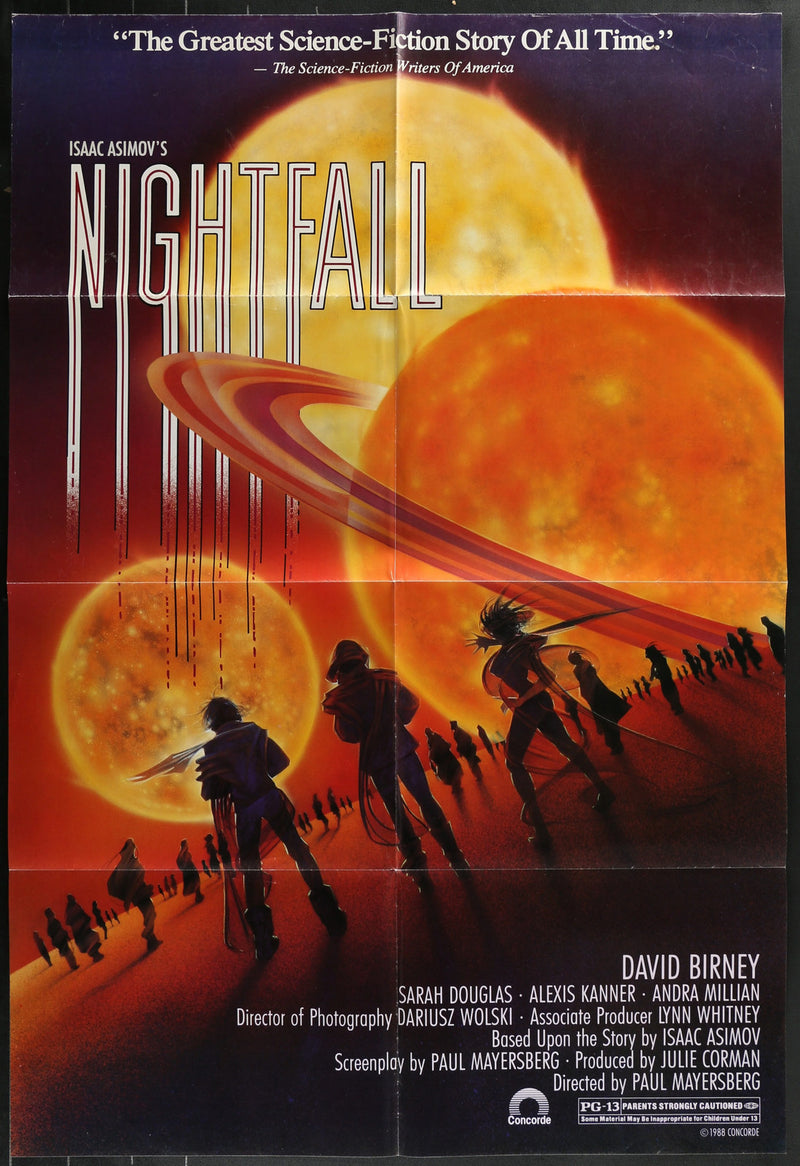 Nightfall (1988) Original Sci-Fi Movie Poster Folded 27x41