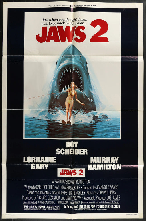 Jaws 2 (1978) Original Horror Movie Poster Folded 27x41
