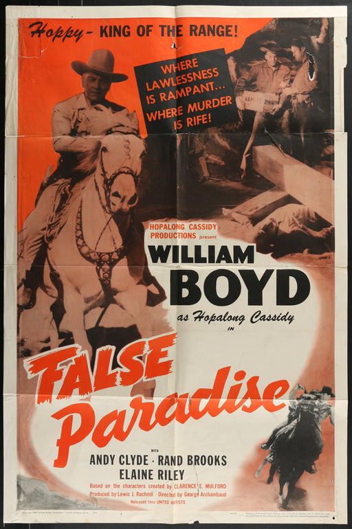 False Paradise (1948) Original Western Movie Poster Folded 27x41