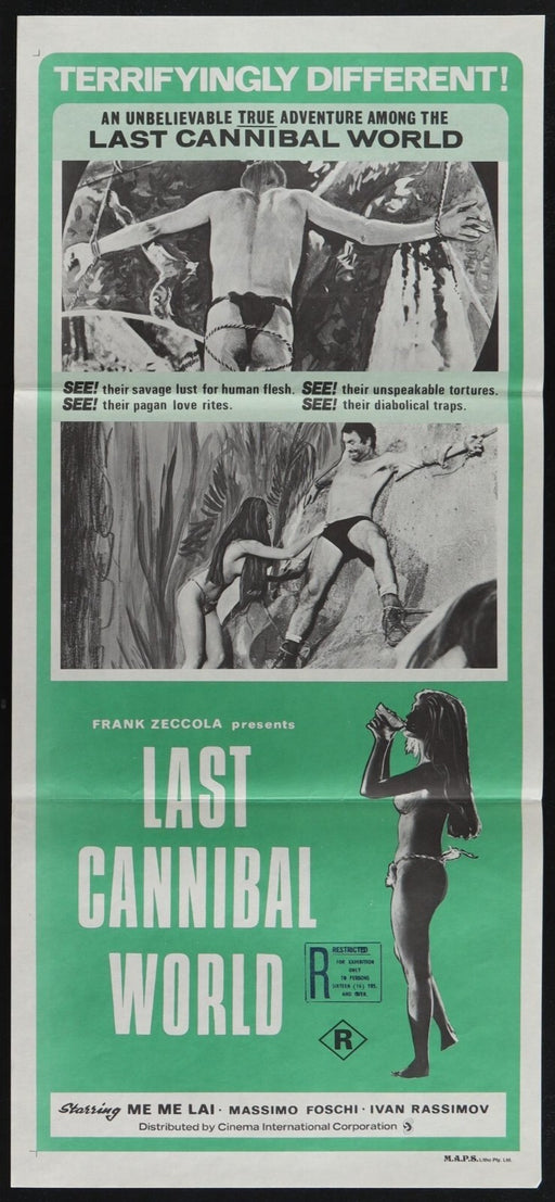Last Cannibal World (1977) Original Australian Daybill Poster Folded 13x30