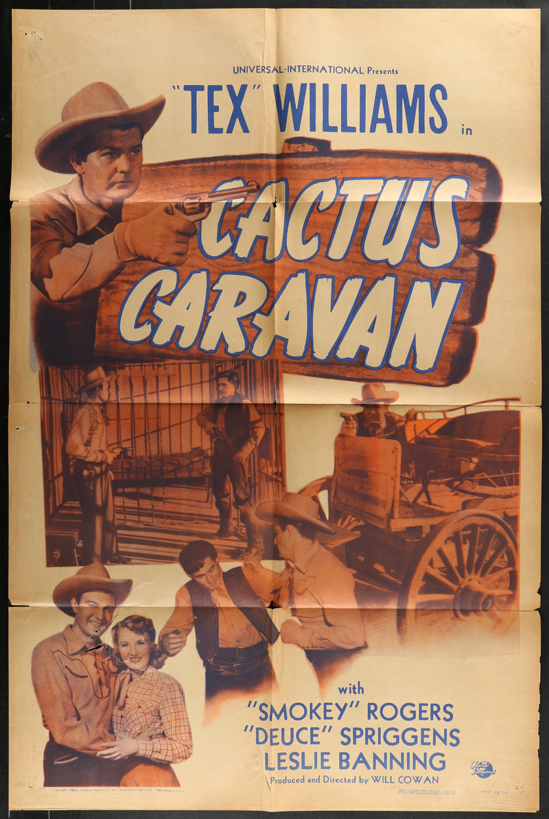 Cactus Caravan (1951) Original Western Movie Poster Folded 27x41