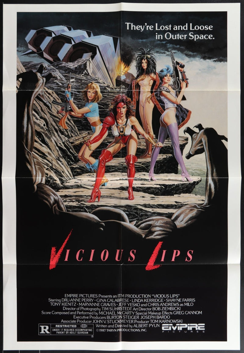 Vicious Lips (1986) Original Movie Poster Folded 27x41