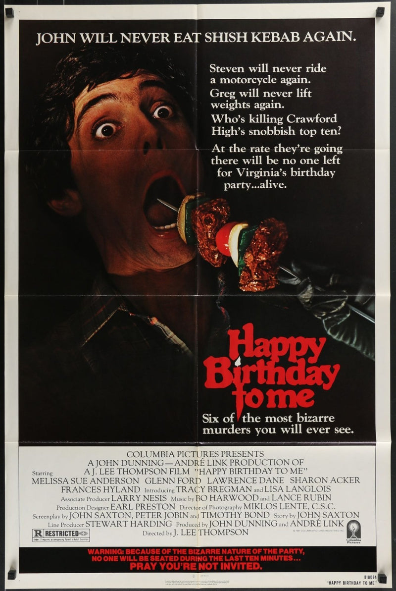 Happy Birthday to Me (1981) Original Folded Movie Poster