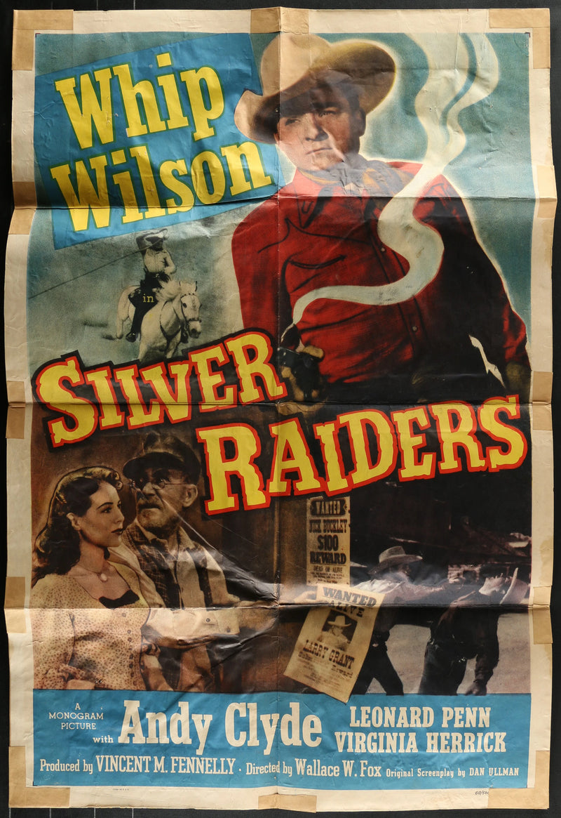 Silver Raiders (1950) Original Movie Poster Folded 27x41