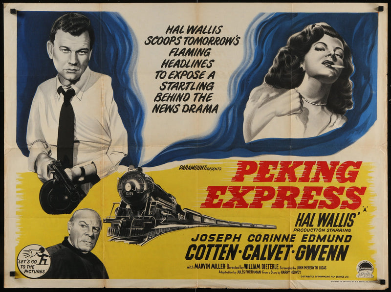 Peking Express (1951) British Quad Original Movie Poster 30x40 Joseph Cotten