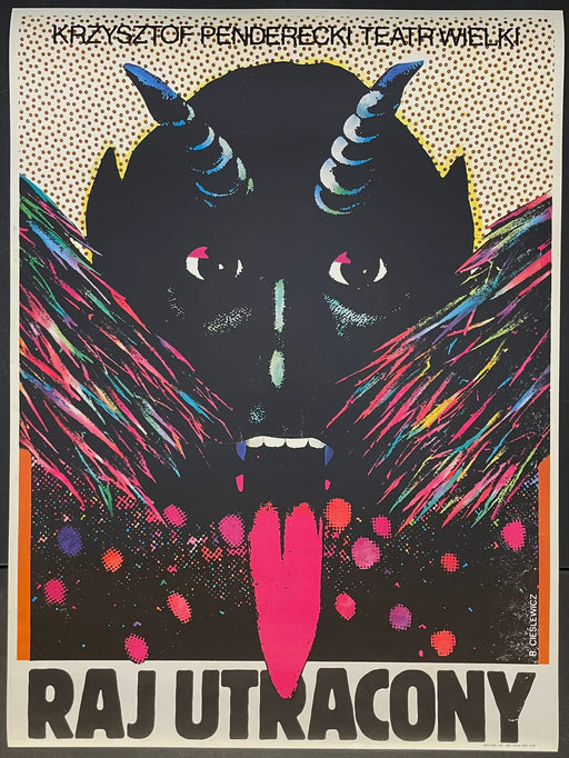 Raj Utracony (1979) Original Polish Theatre Poster Penderecki 26x35