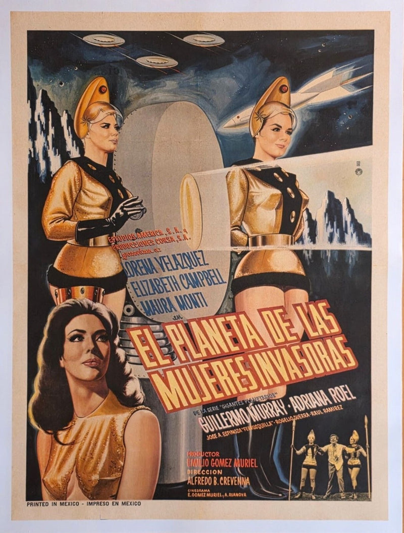 El Planeta de las Mujeres Invasoras (r1967) Linenbacked Orig. Movie Poster
