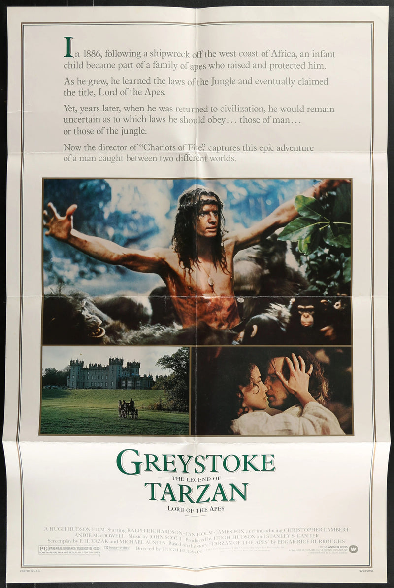 Greystoke: The Legend of Tarzan (1984) Original Movie Poster Folded 27x41
