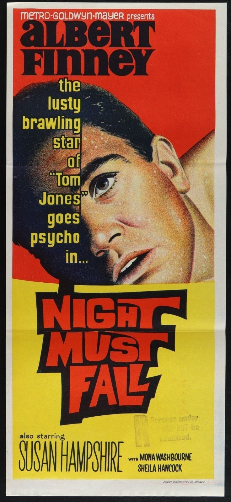 Night Must Fall (1937) Original Australian Daybill Poster Folded 13x30