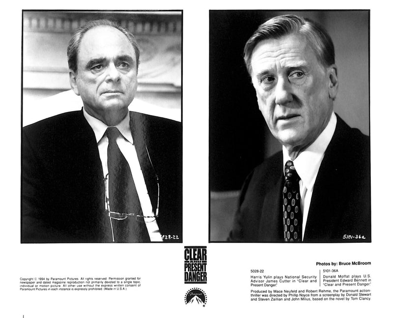 Clear and Present Danger (1994) Movie Still Full Set 8x10