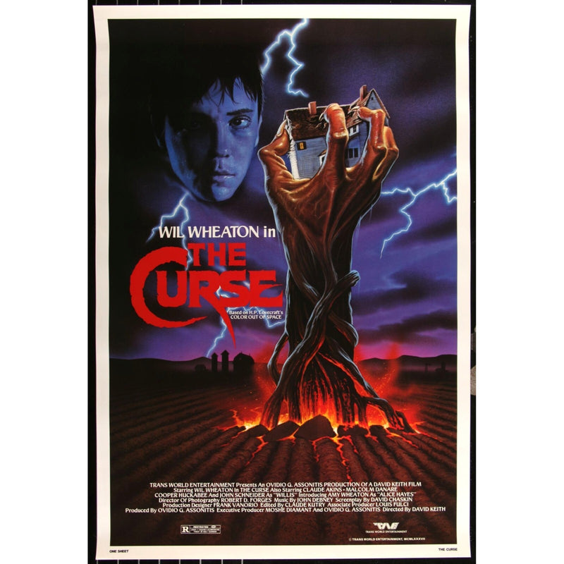 The Curse (1987) Original SS Rolled Sci-Fi Horror Movie Poster Wil Wheaton 27x40