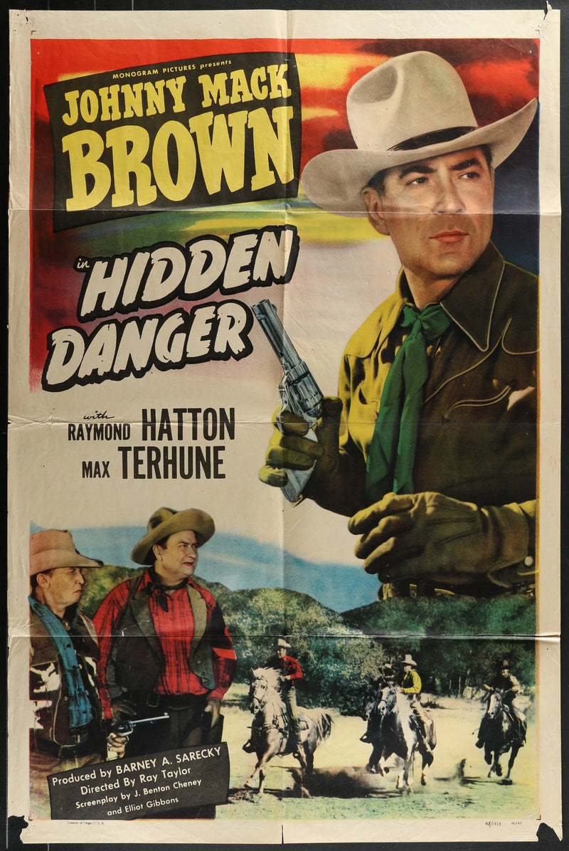 Hidden Danger (1948) Original Western Movie Poster Folded 27x41