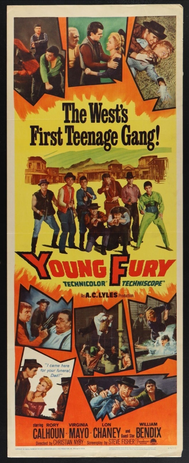Young Fury (1964) Original Movie Poster 14x36