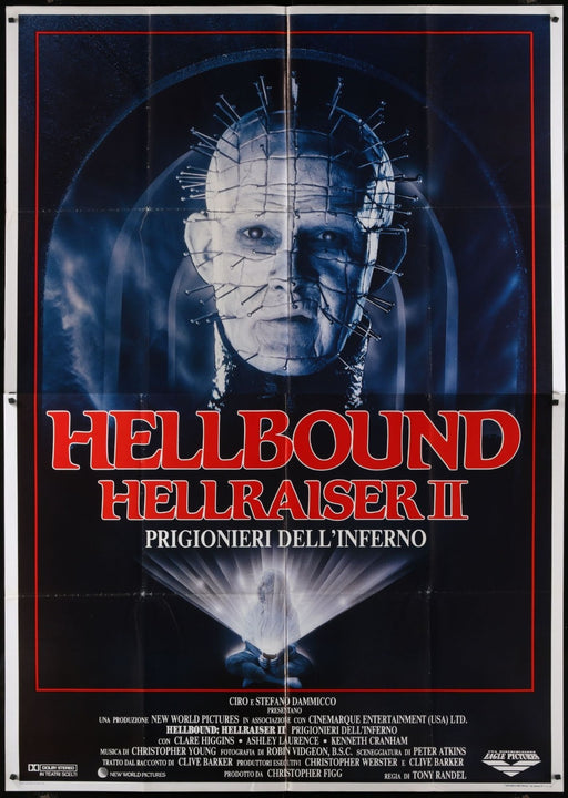 Hellbound: Hellraiser II (1988) Original Italian Movie Poster Folded 55x78