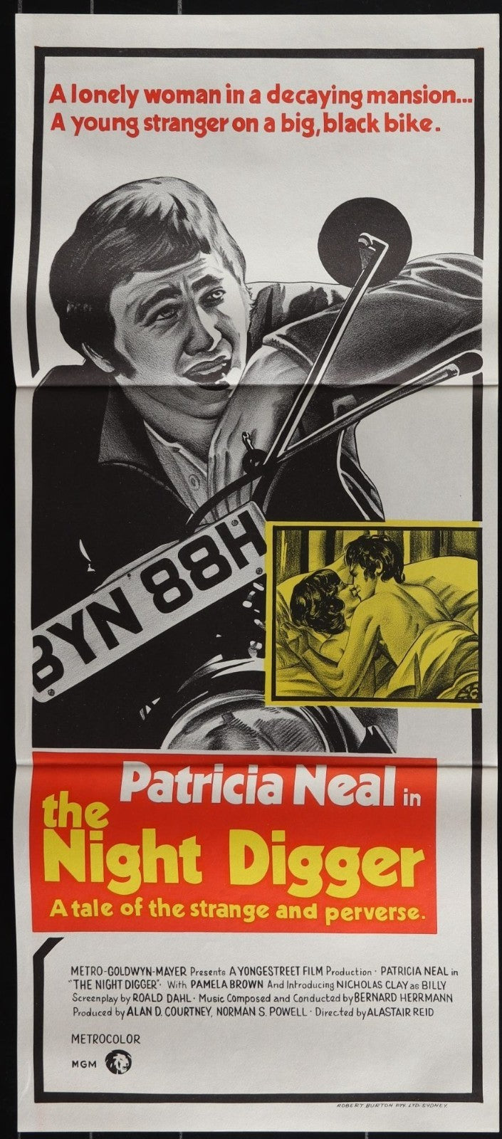 The Night Digger (1971) Original Australian Daybill Movie Poster Folded 13x30