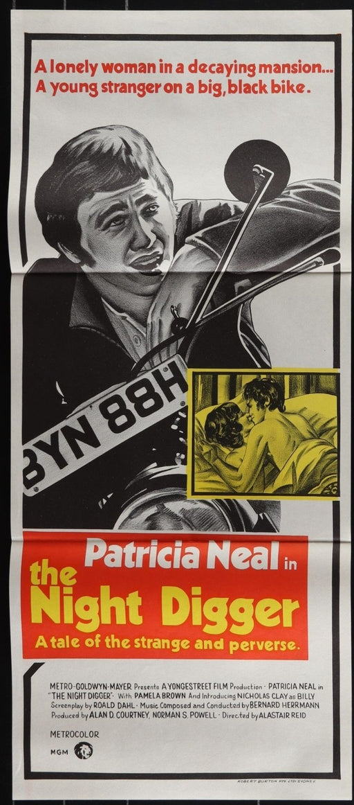 The Night Digger (1971) Original Australian Daybill Movie Poster Folded 13x30