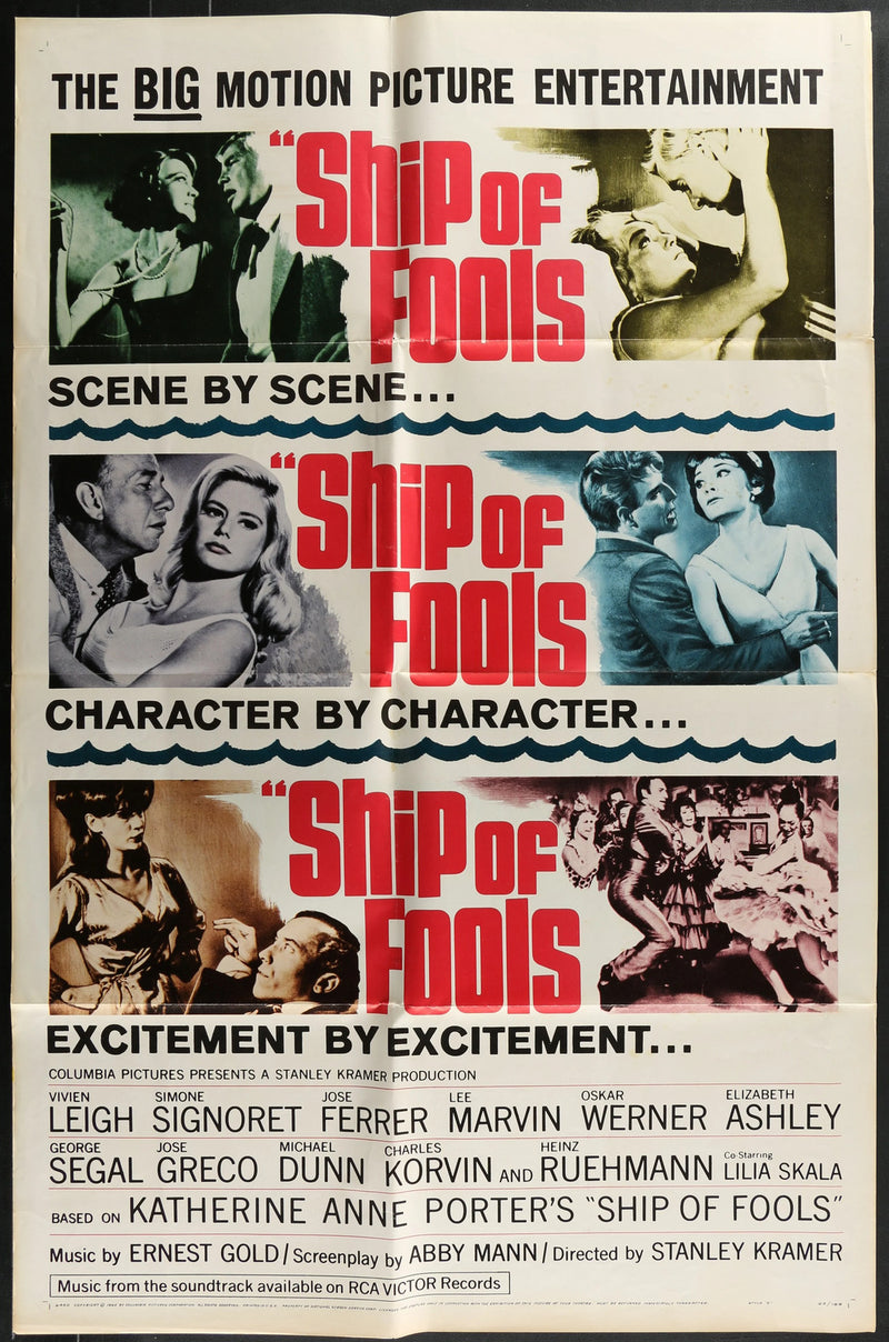 Ship of Fools (1965) Original Movie Poster Folded 27x41