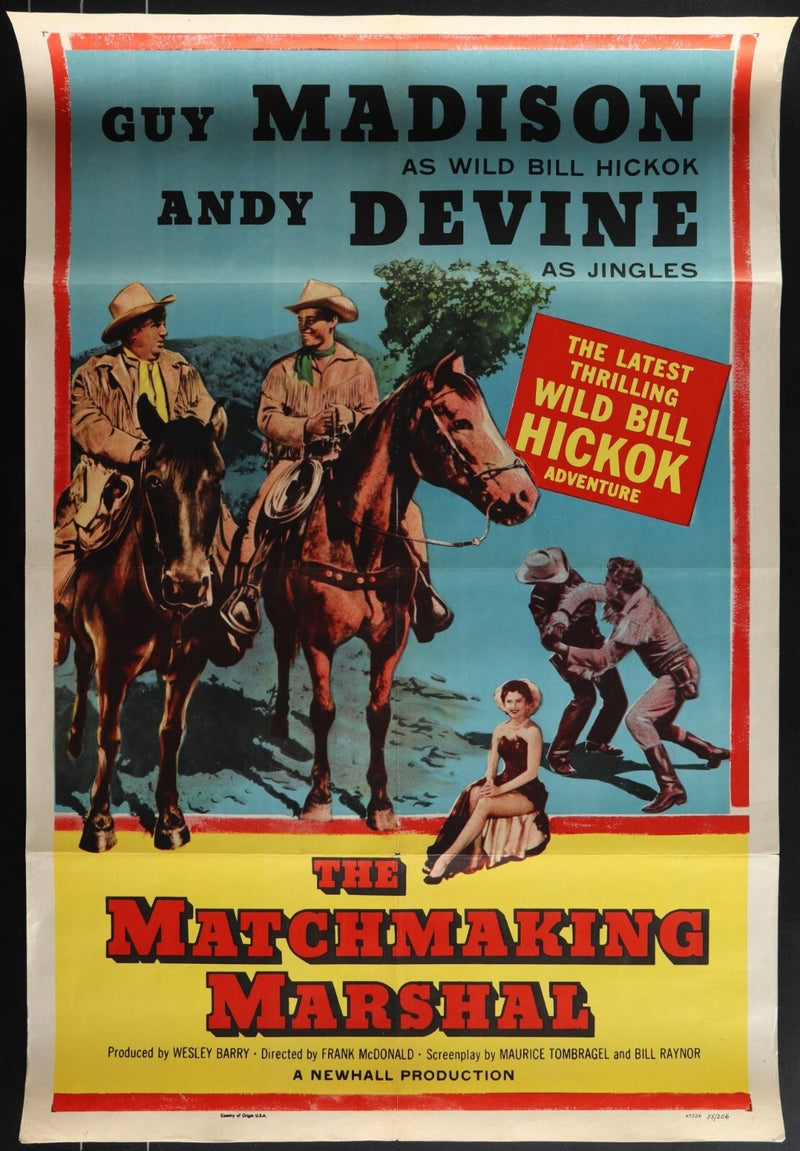 The Matchmaking Marshal (1955) Original Movie Poster 27x41