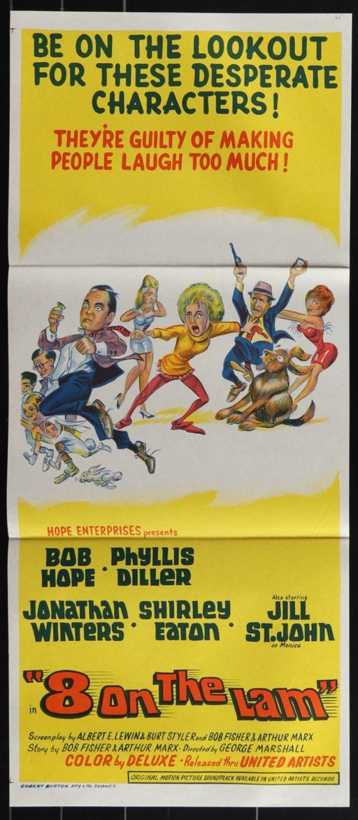 Eight on the Lam (1967) Original Australian Daybill Movie Poster Folded 13x30