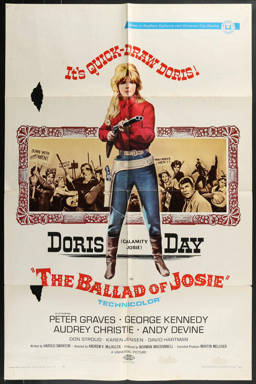 The Ballad of Josie (1967) Original Western Movie Poster Folded 27x41