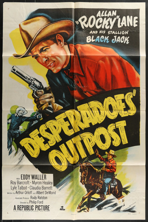 Desperadoes Outpost (1952) Original Western Movie Poster Folded 27x41
