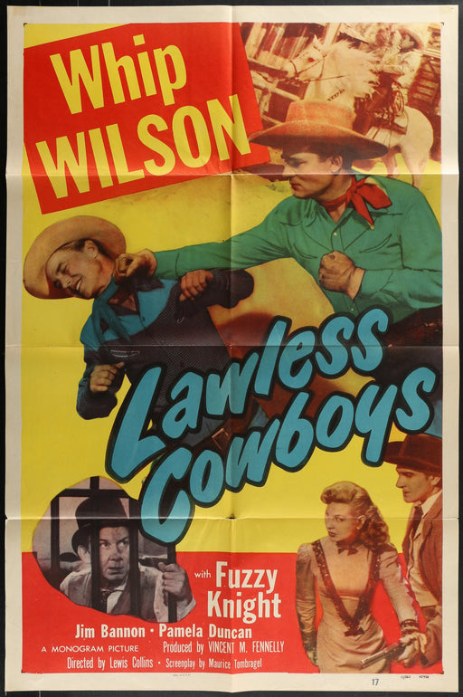 Lawless Cowboys (1951) Original Western Movie Poster F 27x41