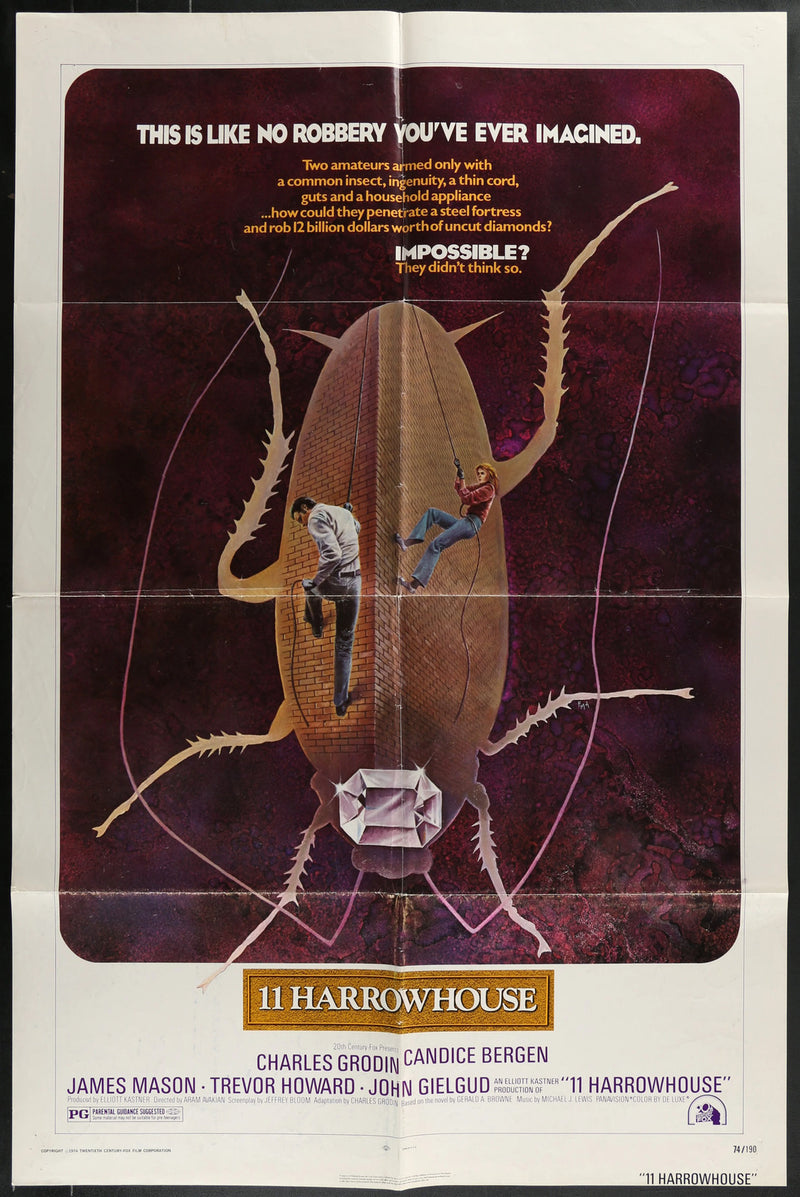 11 Harrowhouse (1974) Original Movie Poster Folded 27x41