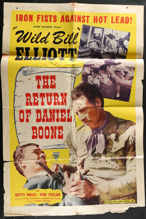 The Return of Daniel Boone (1941) Original Western Movie Poster Folded 27x41