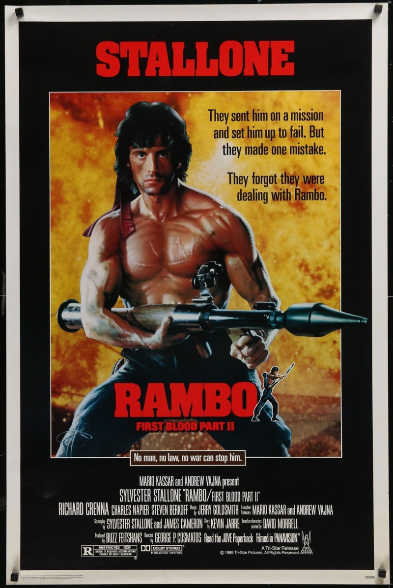 Rambo: First Blood Part II (1985) Original Rolled Movie Poster 27x40