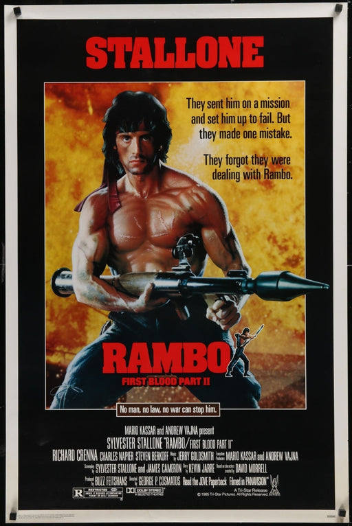Rambo: First Blood Part II (1985) Original Rolled Movie Poster 27x40