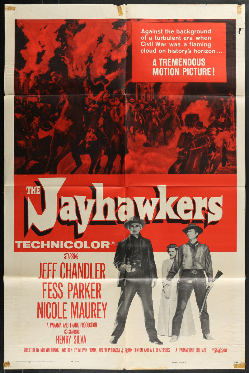 Jayhawkers (1959) Original Movie Poster Folded 27x41