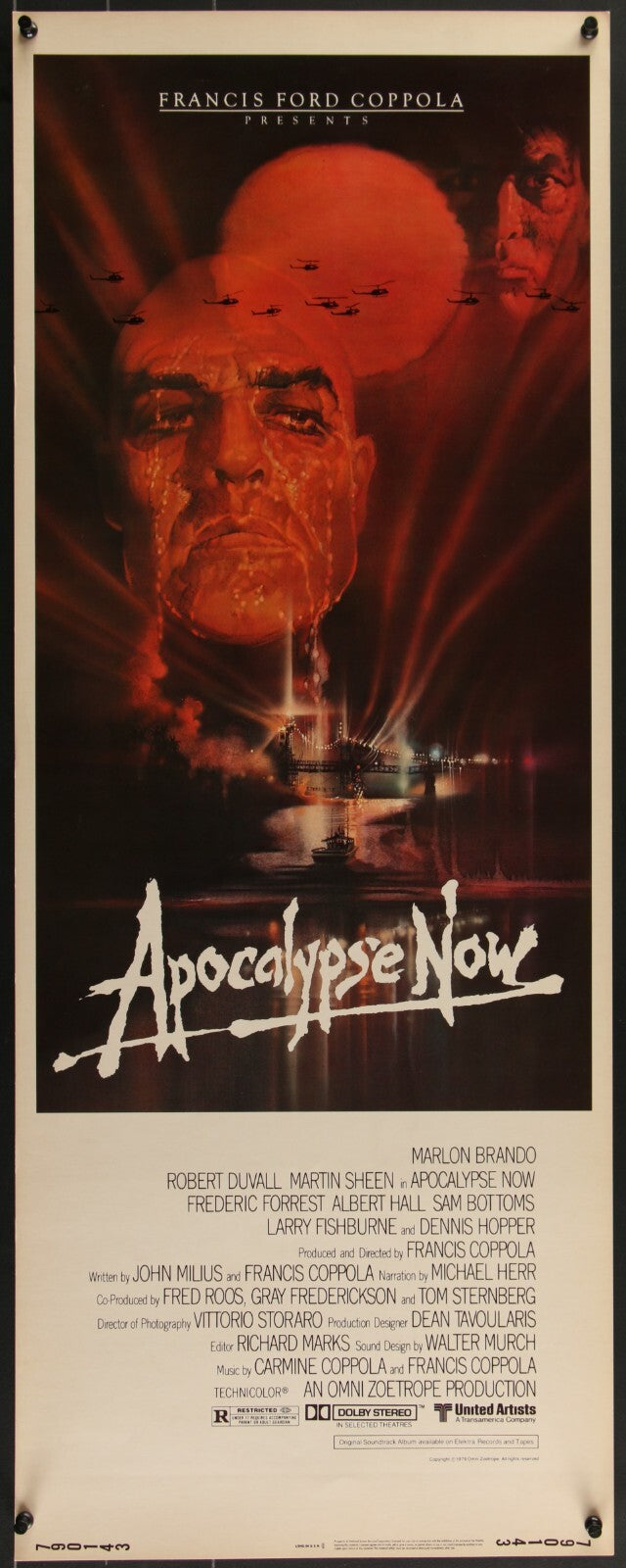 Apocalypse Now (1979) Original Insert Movie Poster Rolled 14" x 36"