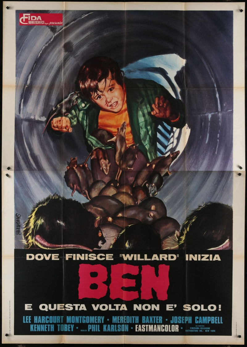 BEN (1972) Original Italian 2P Movie Poster Folded 55x78