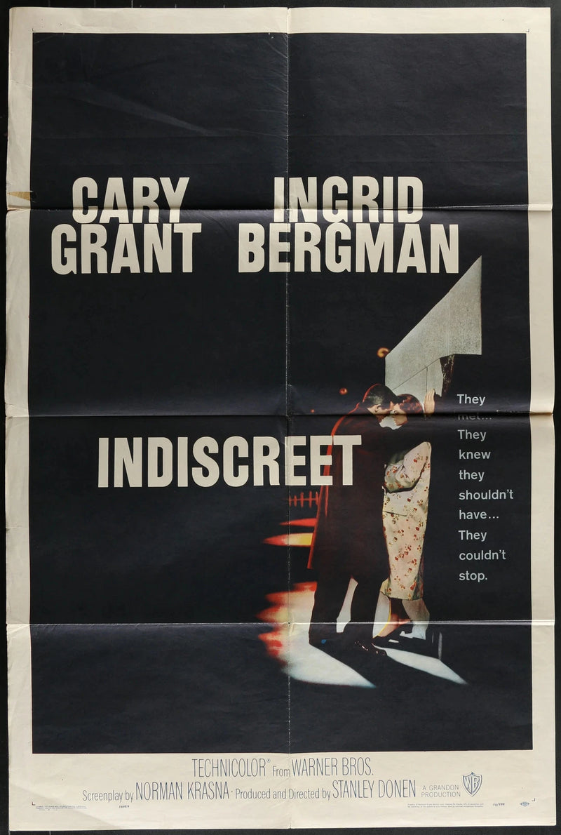 Indiscreet 1958 Original Movie Poster 27x41 Cary Grant Ingrid Bergman Romance