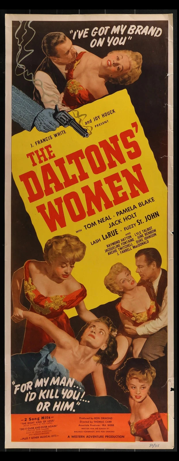 The Dalton’s Women (1950) Original Western Insert Movie Poster Rolled 14x36
