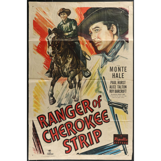 Ranger of Cherokee Strip (1949) Original Movie Poster Folded 27x41