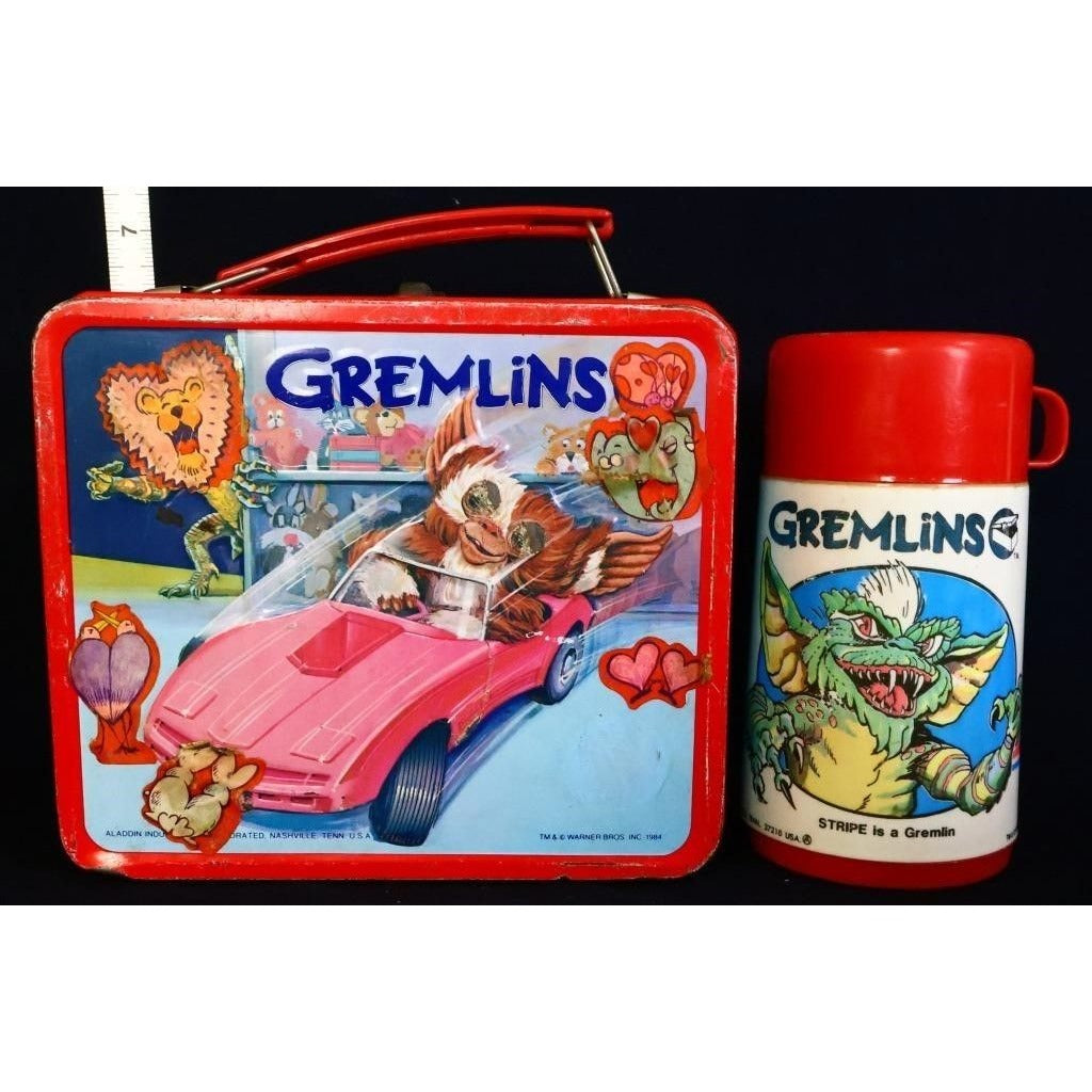 Vintage Metal Gremlins Lunchbox w/ Thermos
