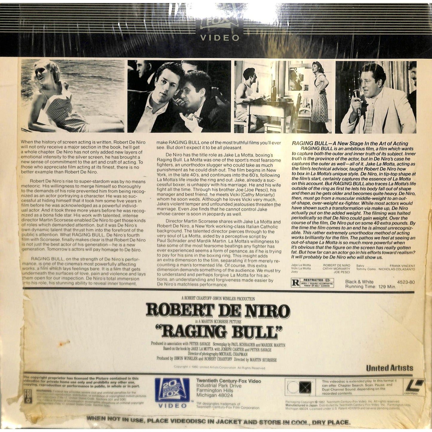 Raging Bull (1980) Laserdisc