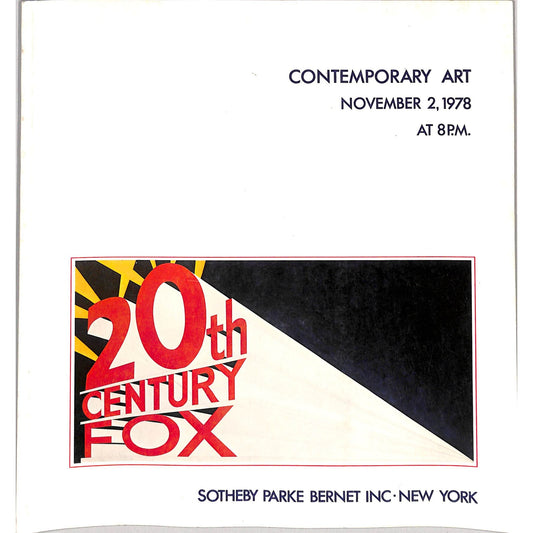 Sotheby's Contemporary Art Auction Catalog November 2, 1978