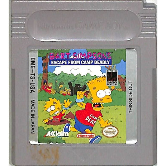 The Simpsons Bart Simpsons Escape from Camp Deadly Nintendo Game Boy Cartridge