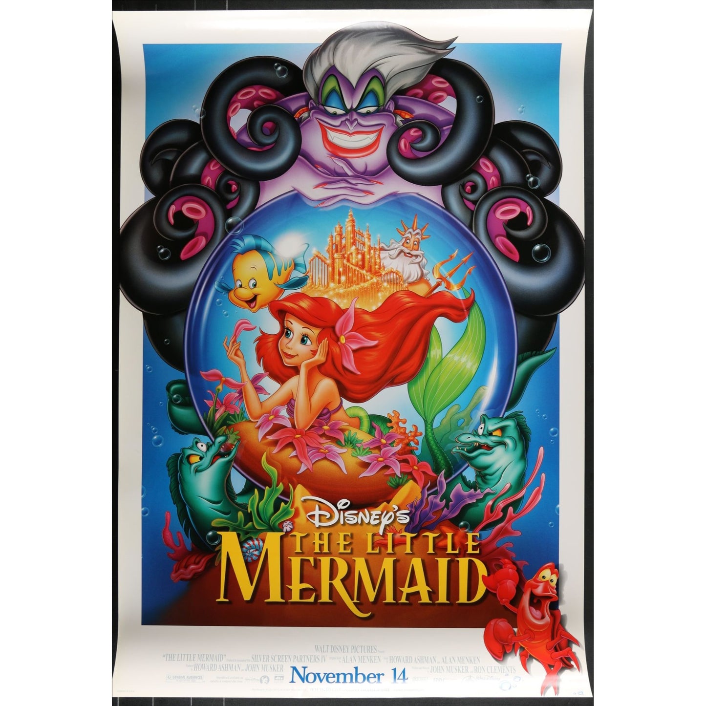 The Little Mermaid (R1997) Original Double-sided Movie Poster Rolled 27x40