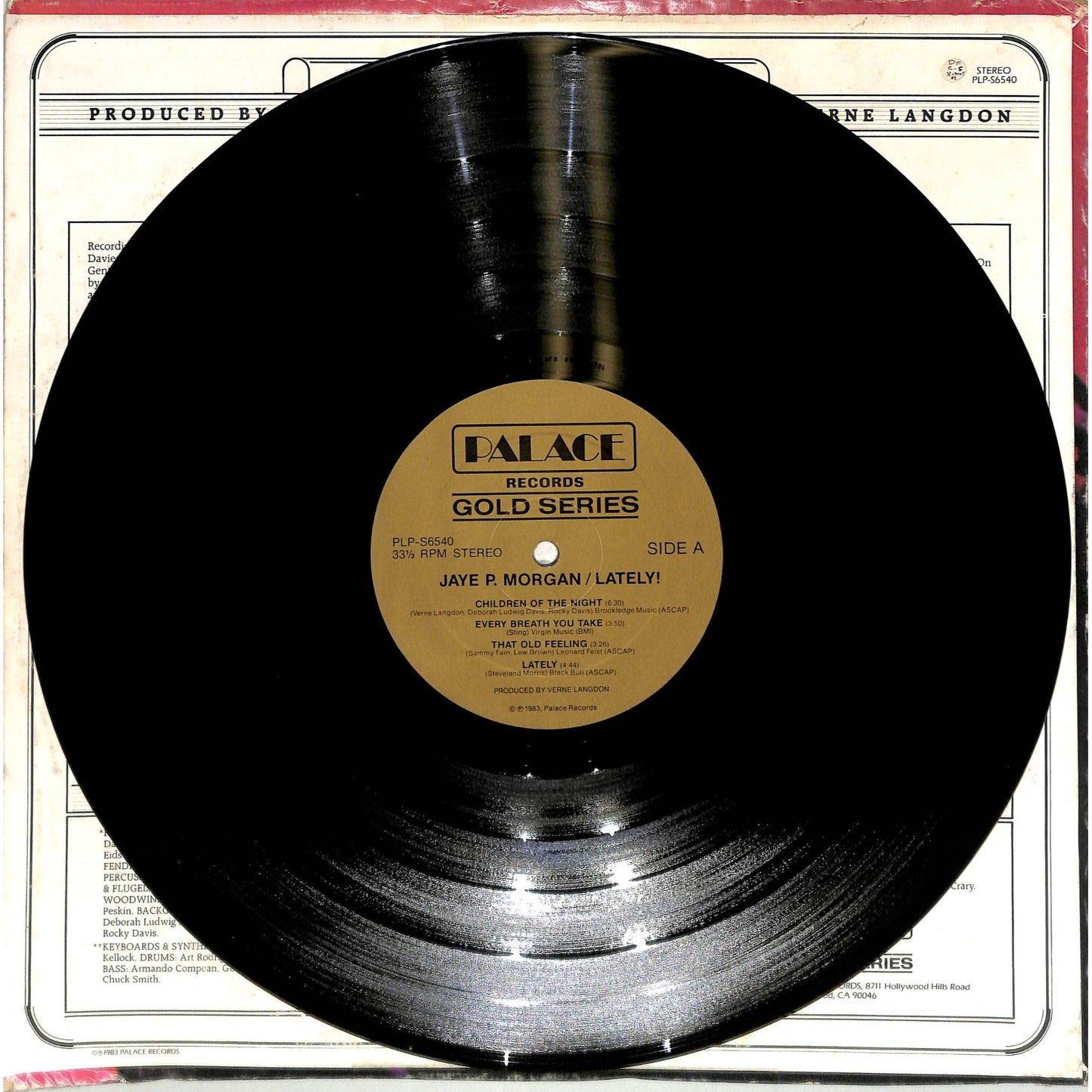 Jaye P. Morgan - Lately! (1983) Vinyl Record PLP S6540