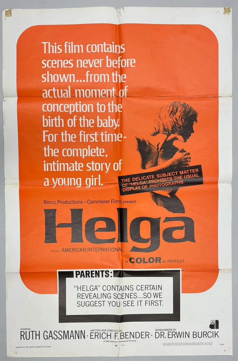 Helga (1968) Original Movie Poster One Sheet 27x41 Ruth Gassmann Exploitation