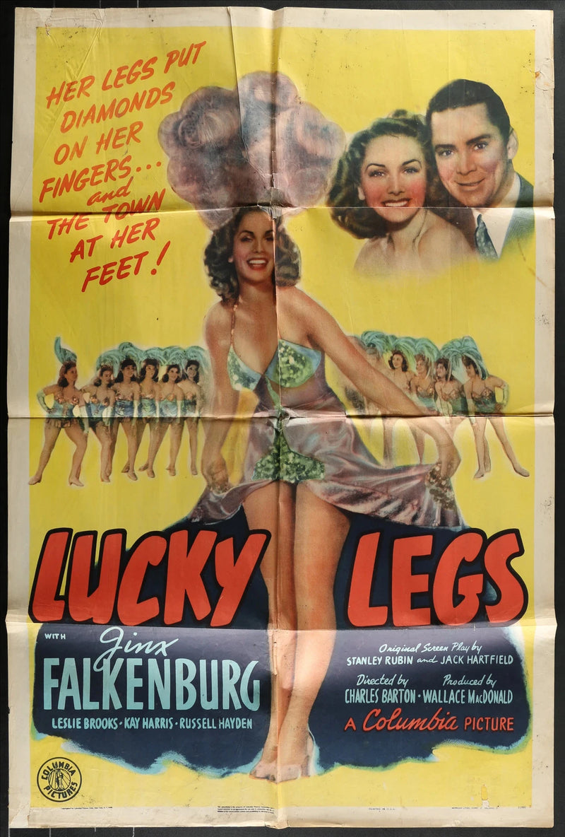 Lucky Legs (1942) Original Movie Poster Folded 27x41