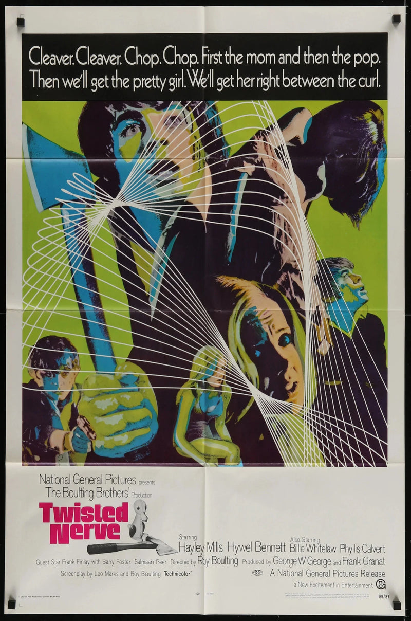 Twisted Nerve (1968) Original One Sheet Movie Poster Folded 27x41 Thriller