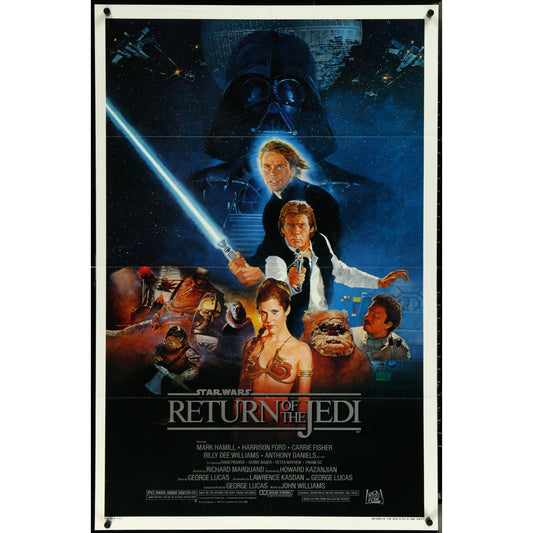 Return of the Jedi (1983) Folded Style B Studio One-Sheet Star Wars NICE COND!